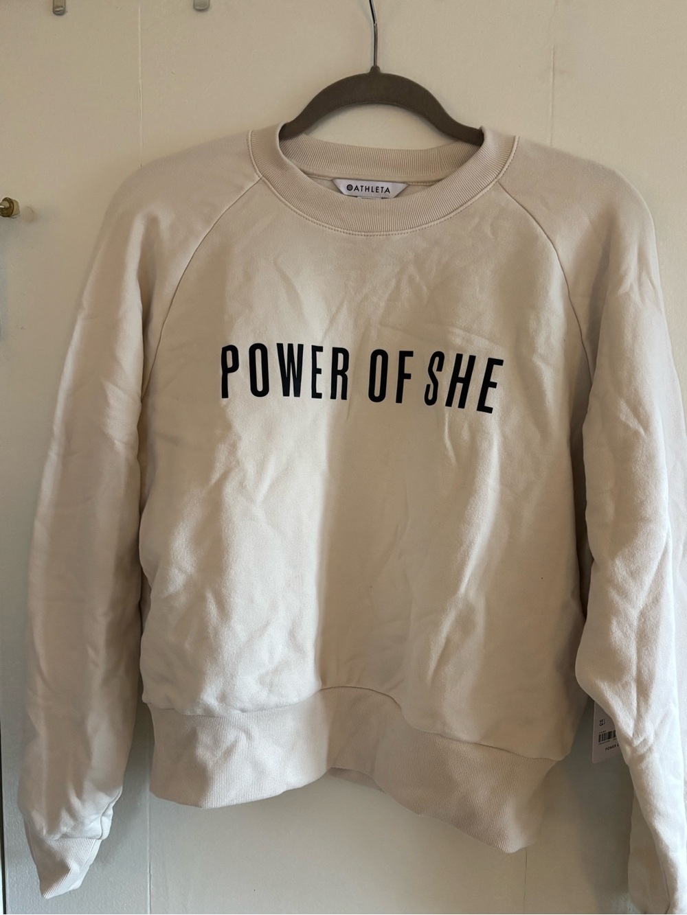 Athleta Cream 'Power of She' Crewneck Sweatshirt